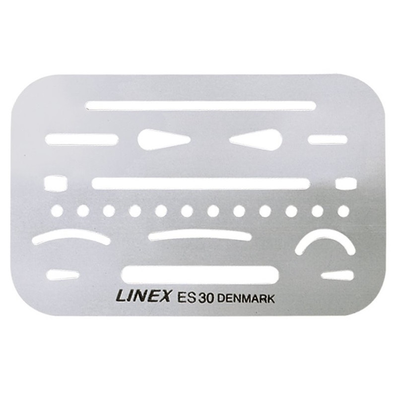 Produktbild för Linex Schablone 26 Öffnungen Skrivbordslinjal