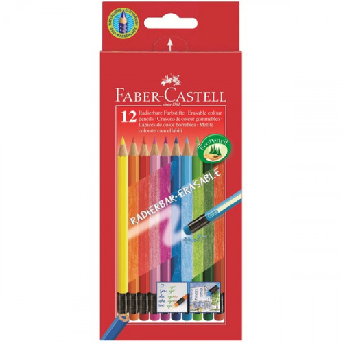 FABER-CASTELL Farveblyant Faber-Castell Red Line 12 stk. ass. farver med v...