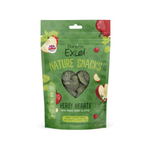 Burgess Burgess Excel Natures Snack Herby Hearts 60 g