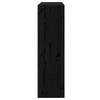 Produktbild för Bokhylla/rumsavdelare svart 80x30x103,5 cm massiv furu