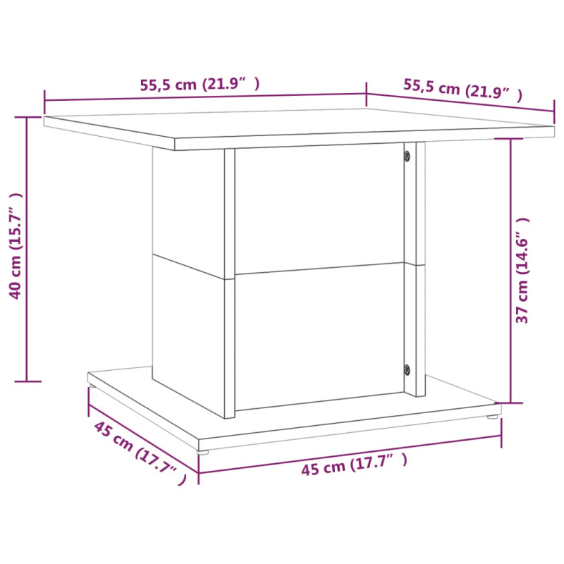 Produktbild för Soffbord svart 55,5x55,5x40 cm spånskiva