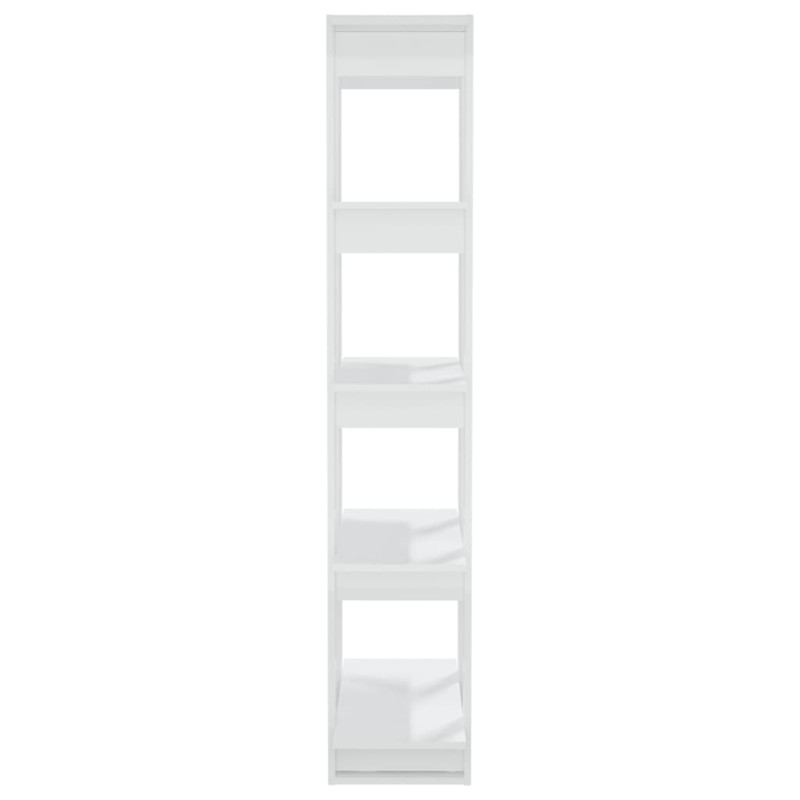 Produktbild för Bokhylla/Rumsavdelare högglans vit 80x30x160 cm