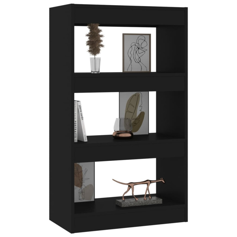 Produktbild för Bokhylla/Rumsavdelare svart 60x30x103 cm konstruerat trä
