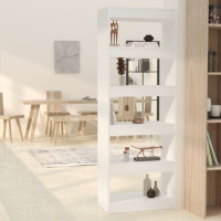Miniatyr av produktbild för Bokhylla/rumsavdelare vit 60x30x166 cm konstruerat trä