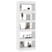Miniatyr av produktbild för Bokhylla/rumsavdelare vit 60x30x166 cm konstruerat trä