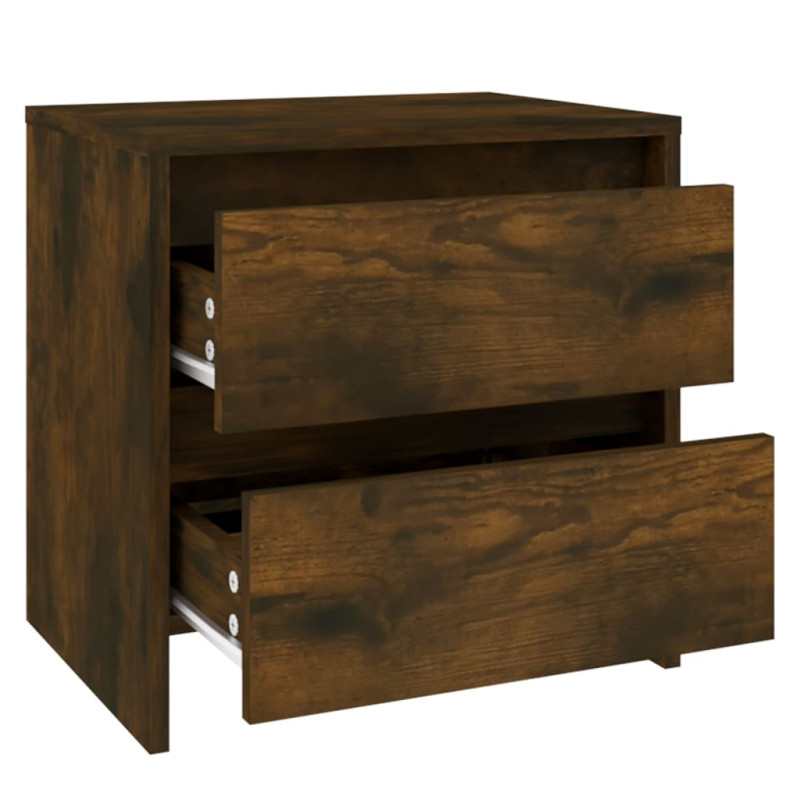Produktbild för Sängbord 2 st rökfärgad ek 45x34,5x44,5 cm konstruerat trä
