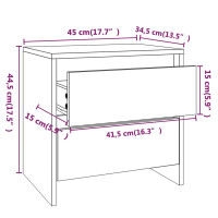 Miniatyr av produktbild för Sängbord 2 st rökfärgad ek 45x34,5x44,5 cm konstruerat trä