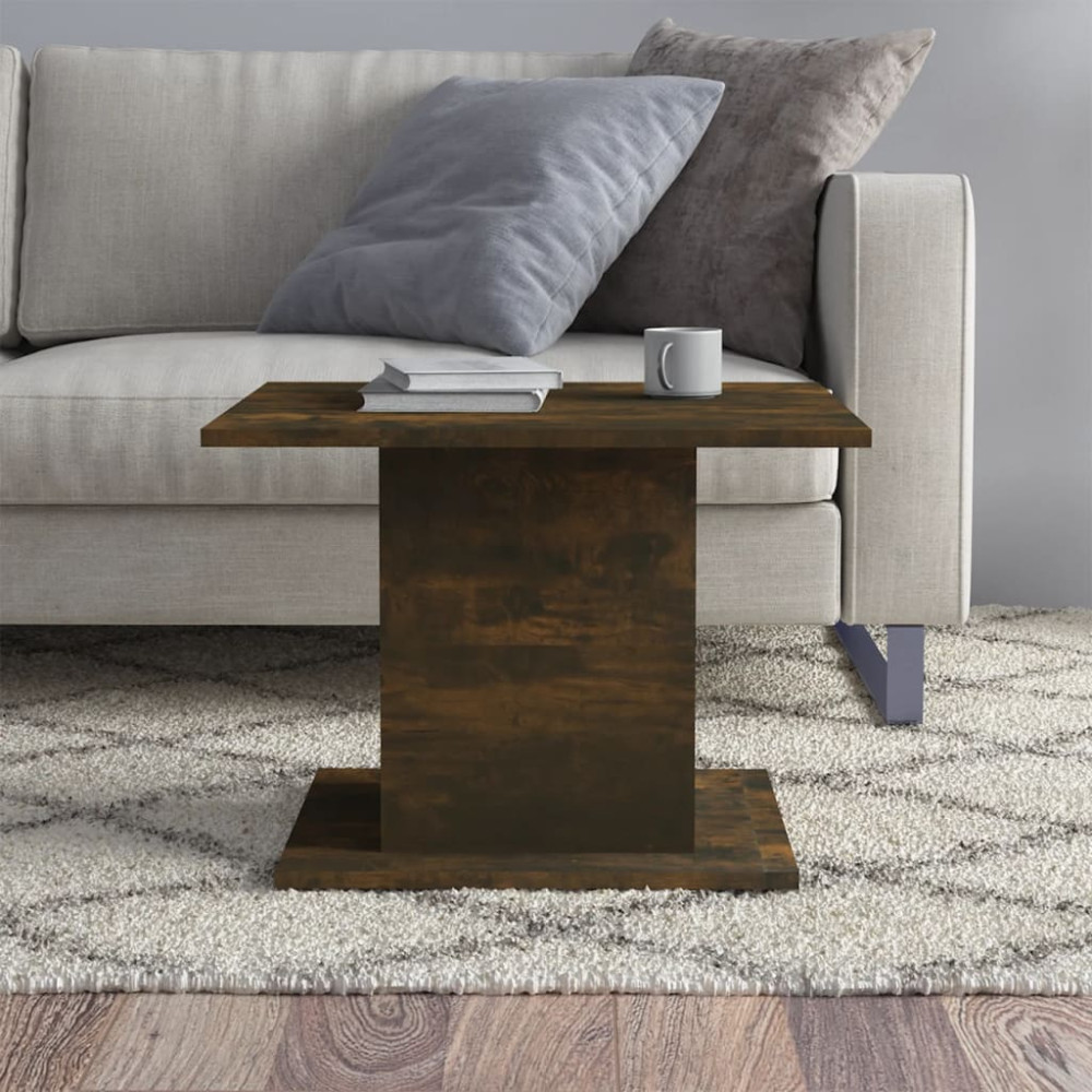 Produktbild för Soffbord rökfärgad ek 55,5x55,5x40 cm konstruerat trä