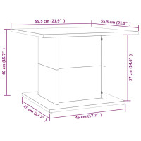 Produktbild för Soffbord rökfärgad ek 55,5x55,5x40 cm konstruerat trä