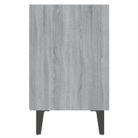 Miniatyr av produktbild för Sängbord med metallben grå sonoma 40x30x50 cm