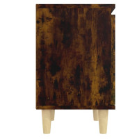 Miniatyr av produktbild för Sängbord med massiva träben rökfärgad ek 40x30x50 cm