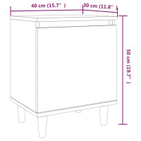 Miniatyr av produktbild för Sängbord med massiva träben rökfärgad ek 40x30x50 cm