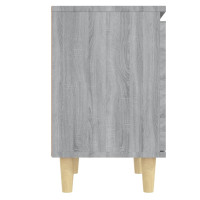 Miniatyr av produktbild för Sängbord med massiva träben grå sonoma 40x30x50 cm