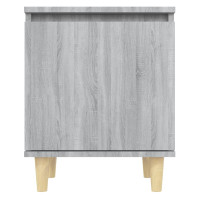 Miniatyr av produktbild för Sängbord med ben i massivt trä 2 st grå sonoma 40x30x50 cm