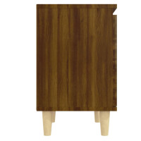 Miniatyr av produktbild för Sängbord med massiva träben brun ek 40x30x50 cm
