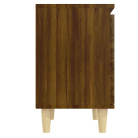 Miniatyr av produktbild för Sängbord med ben i massivt trä 2 st brun ek 40x30x50 cm