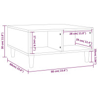 Produktbild för Soffbord rökfärgad ek 60x60x30 cm spånskiva