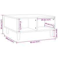 Produktbild för Soffbord grå sonoma 60x60x30 cm konstruerat trä