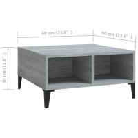 Miniatyr av produktbild för Soffbord grå sonoma 60x60x30 cm spånskiva