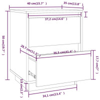 Miniatyr av produktbild för Sängbord 40x35x50 cm massiv furu