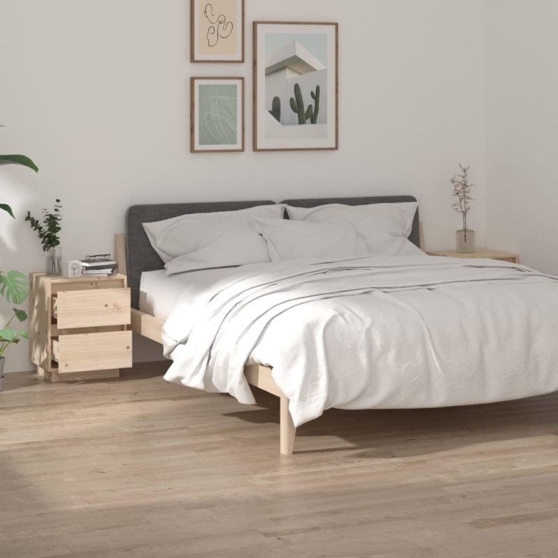 Produktbild för Sängbord 2 st 40x35x50 cm massiv furu