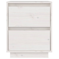 Miniatyr av produktbild för Sängbord vit 40x35x50 cm massiv furu