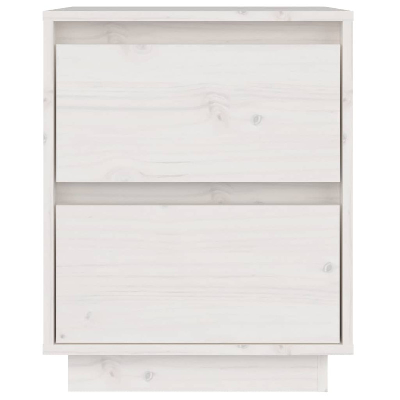 Produktbild för Sängbord vit 40x35x50 cm massiv furu