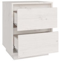 Miniatyr av produktbild för Sängbord vit 40x35x50 cm massiv furu