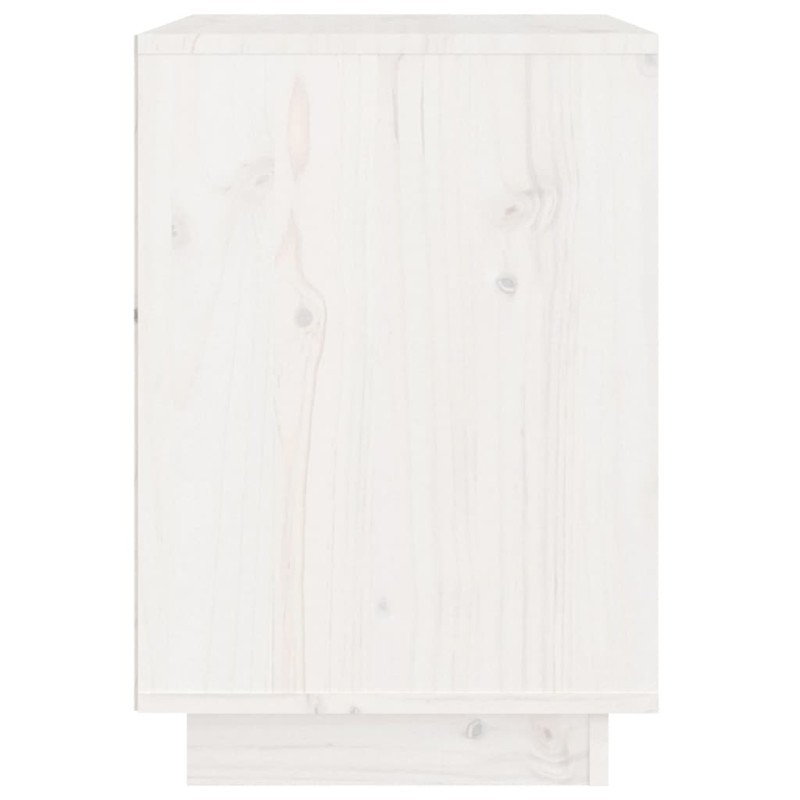 Produktbild för Sängbord vit 40x35x50 cm massiv furu