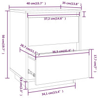 Miniatyr av produktbild för Sängbord 2 st vit 40x35x50 cm massiv furu