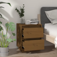 Produktbild för Sängbord honungsbrun 40x35x50 cm massiv furu