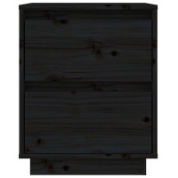Miniatyr av produktbild för Sängbord svart 40x35x50 cm massiv furu
