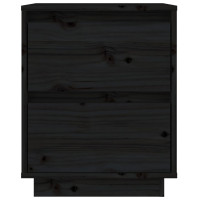 Produktbild för Sängbord 2 st svart 40x35x50 cm massiv furu