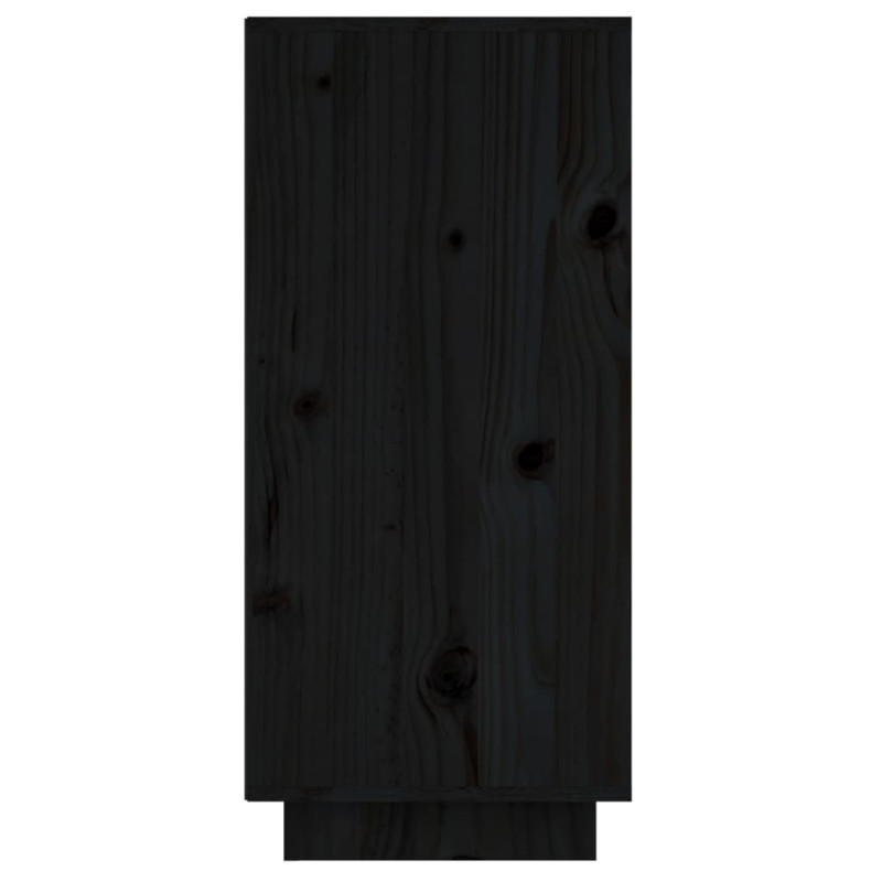 Produktbild för Skänk svart 60x34x75 cm massiv furu
