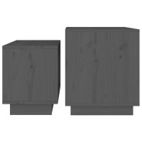 Produktbild för Satsbord 2 st grå massiv furu