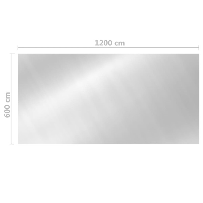 Produktbild för Rektangulärt poolskydd 1200x600 cm PE silver