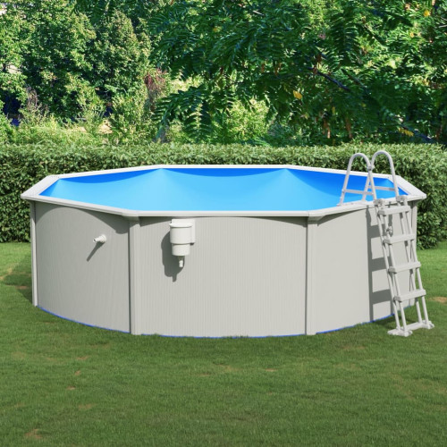 vidaXL Pool med säkerhetsstege 460x120 cm