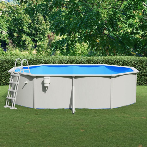 vidaXL Pool med säkerhetsstege 490x360x120 cm