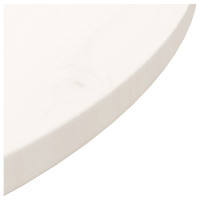 Produktbild för Bordsskiva vit Ø70x2,5 cm massiv furu