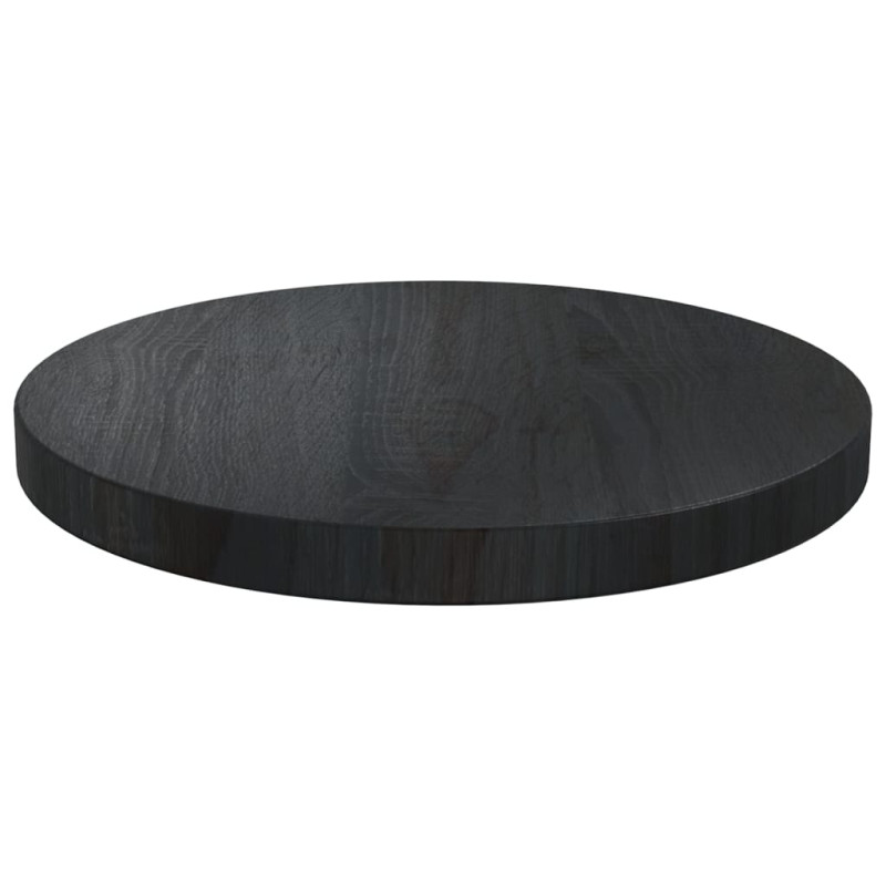 Produktbild för Bordsskiva svart Ø30x2,5 cm massiv furu
