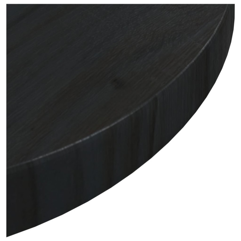 Produktbild för Bordsskiva svart Ø30x2,5 cm massiv furu