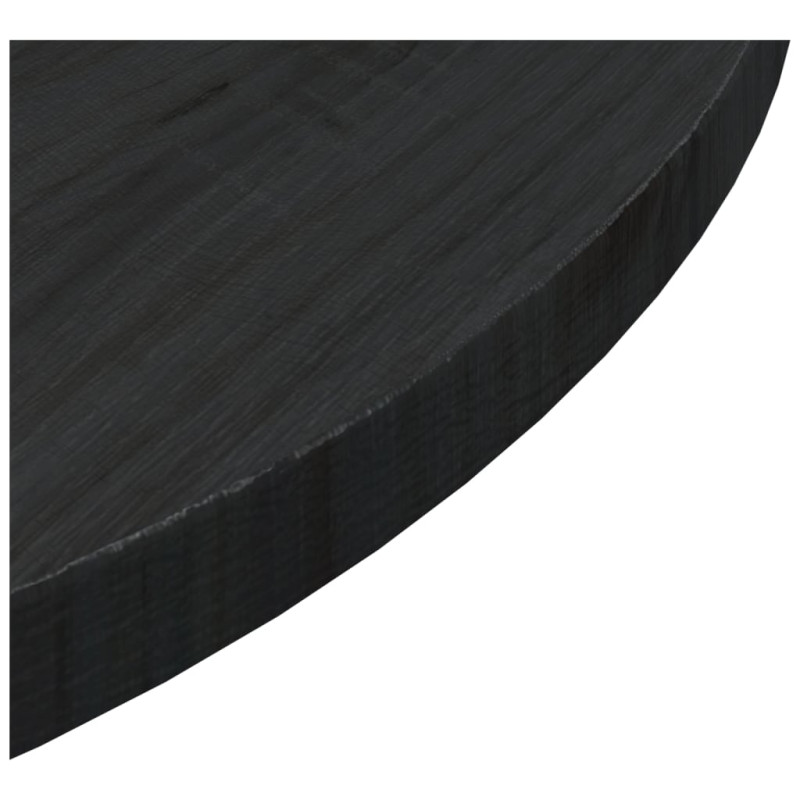 Produktbild för Bordsskiva svart Ø60x2,5 cm massiv furu