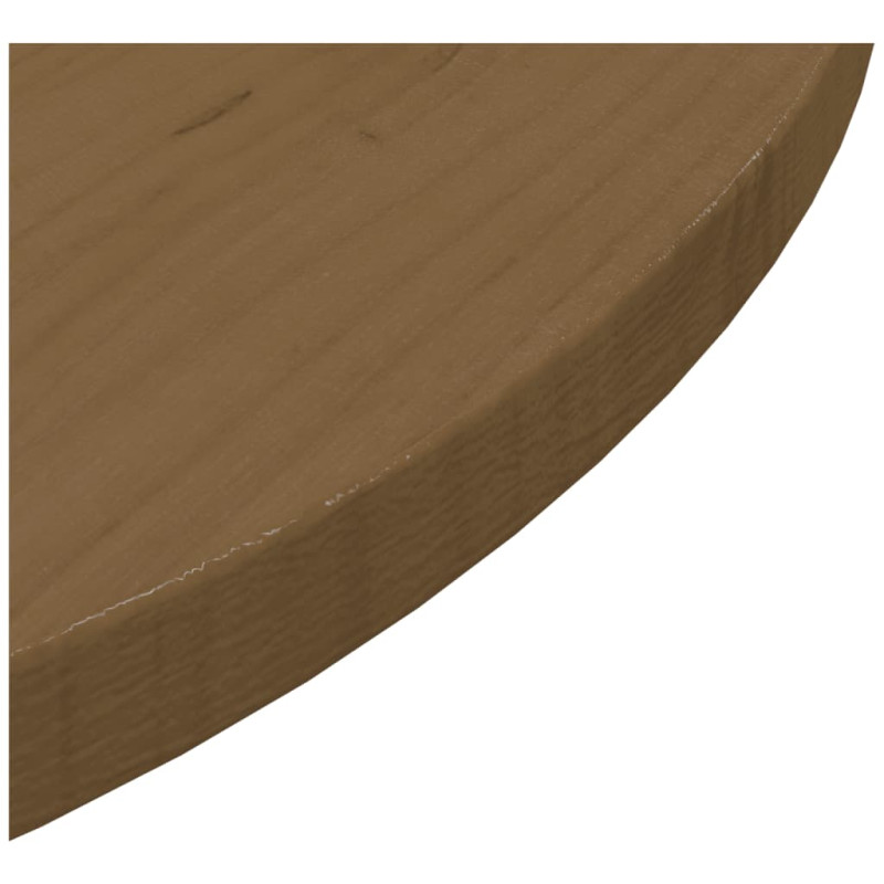 Produktbild för Bordsskiva brun Ø60x2,5 cm massiv furu