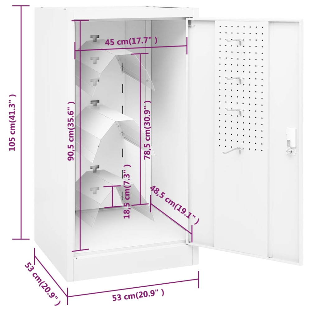 Produktbild för Sadelskåp vit 53x53x105 cm stål