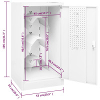 Produktbild för Sadelskåp vit 53x53x105 cm stål