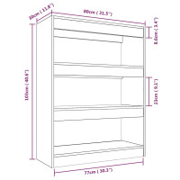 Produktbild för Bokhylla/Rumsavdelare grå sonoma 80x30x103 cm konstruerat trä