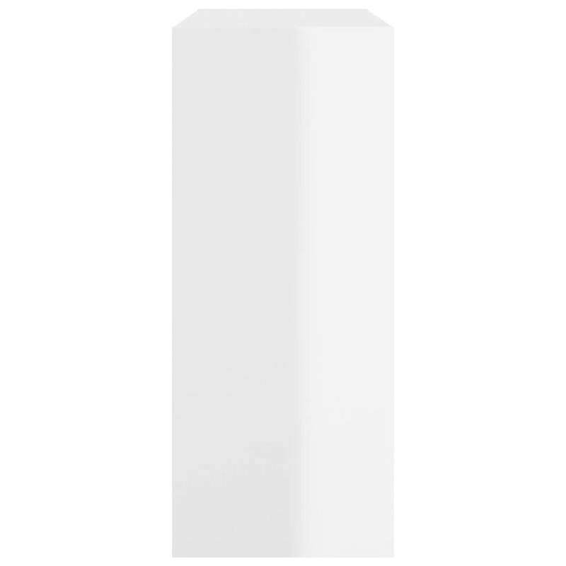 Produktbild för Bokhylla/Rumsavdelare vit högglans 80x30x72 cm