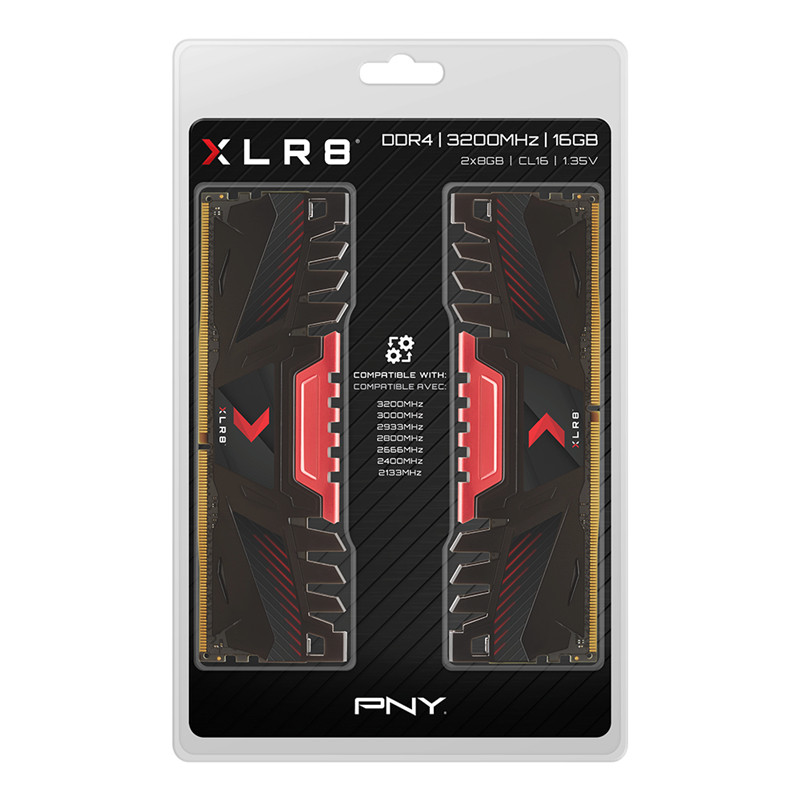 Produktbild för PNY XLR8 RAM-minnen 16 GB 2 x 8 GB DDR4 3200 MHz