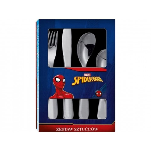 Ambition Ambition A Set of 4 Stainless Steel Spiderman Cutlery for Ch...