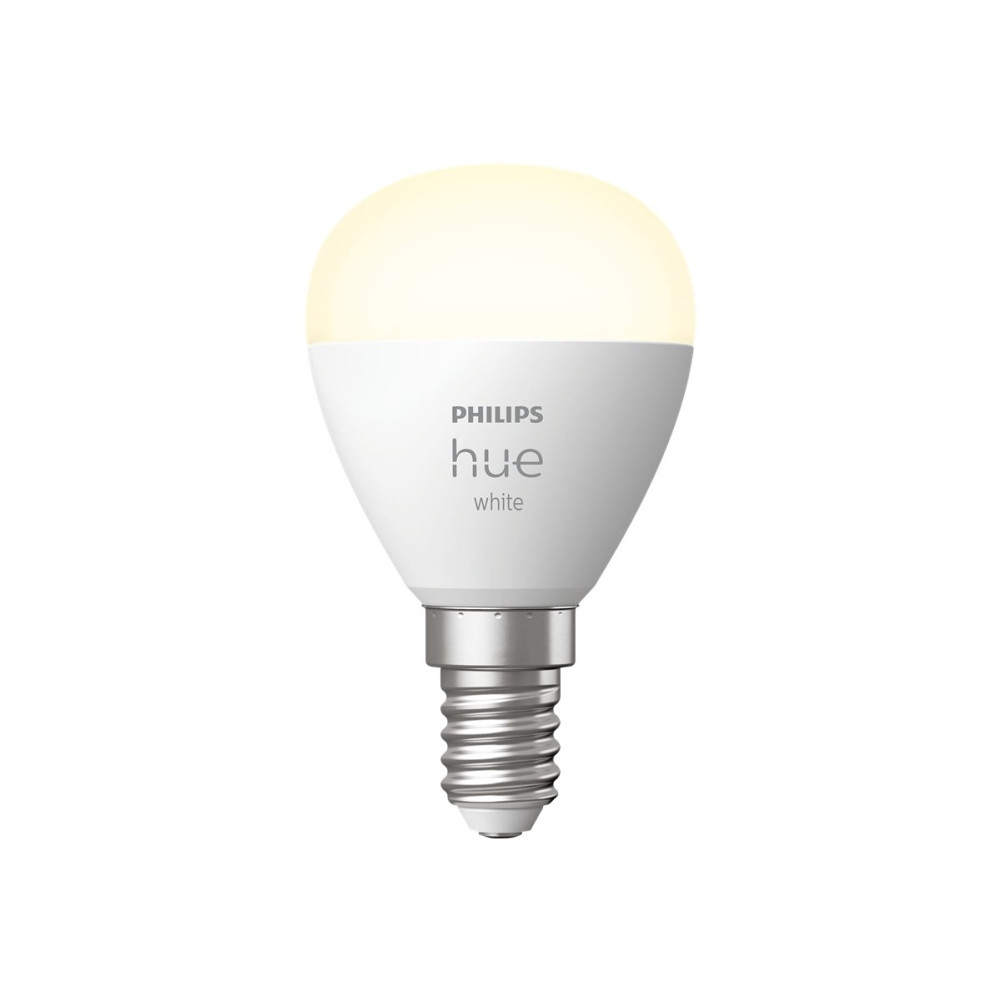 Produktbild för Philips Hue - LED-glödlampa - form: P45 - E14 - 5.7 W - varmt vitt ljus - 2700 K - vit